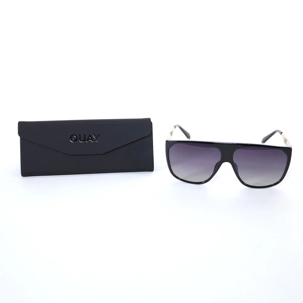 Quay Australia NO CURFEW Shield Sunglasses - Black/Smoke Polarized - NWT - Picture 12 of 12